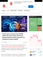 Circle Faces Lawsuit Over $230M USDC Movement After Drift Hack