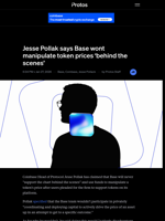 Jesse Pollak says Base wont manipulate token prices 'behind the scenes'