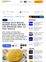 Vintage 2013 Bitcoin Wallets Dump 300 BTC Into Bitstamp After 12-Year Silence – Crypto News Bitcoin News