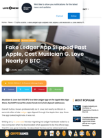 Fake Ledger App Slipped Past Apple, Cost Musician G. Love Nearly 6 BTC | Live Bitcoin News