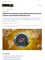 ADA Price Prediction: Pinned Below Key Resistance as Bear-Case Scenario Remains Live - Blockchain.News