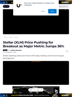 Stellar (XLM) Price Pushing for Breakout as Major Metric Jumps 36% - U.Today