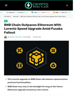 BNB Chain Outpaces Ethereum With Lorentz Speed Upgrade Amid Fusaka Fallout - Crypto News Flash