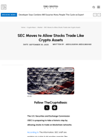 SEC Moves to Allow Stocks Trade Like Crypto Assets