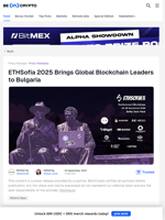ETHSofia 2025 Brings Global Blockchain Leaders to Bulgaria - BeInCrypto