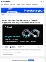 Bitget Onchain Now Supports Tokens Across Ethereum, Solana, BSC, Base