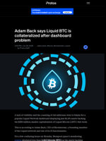 Adam Back says Liquid BTC is collateralized after dashboard problem