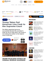 Trump Takes Fed Governor Lisa Cook to the Supreme Court – Bitcoin News