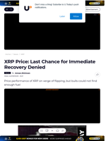 XRP Price: Last Chance for Immediate Recovery Denied - U.Today