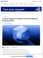 3 Key Crypto Token Unlocks to Watch in Late February