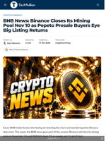 BNB News: Binance Closes Its Mining Pool Nov 10 as Pepeto Presale Buyers Eye Big Listing Returns - TechBullion