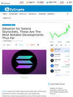 Adoption for Solana Skyrockets, These Are The Most Notable Developments Thus Far ⋆ ZyCrypto