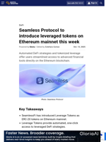 Seamless Protocol to introduce leveraged tokens on Ethereum mainnet this week