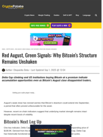 Red August, Green Signals: Why Bitcoin's Structure Remains Unshaken