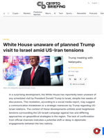 White House unaware of planned Trump visit to Israel amid US-Iran tensions