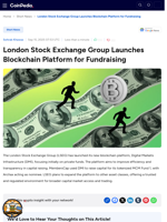 London Stock Exchange Group Launches Blockchain Platform for Fundraising