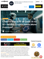 Chainlink to $75 or Ozak AI to $1—Which Crypto Holds More Promise? | Live Bitcoin News