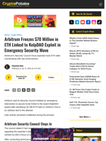 Arbitrum Freezes $70 Million in ETH Linked to KelpDAO Exploit in Emergency Security Move