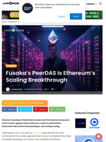 Fusaka’s PeerDAS Is Ethereum’s Scaling Breakthrough | Live Bitcoin News
