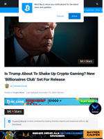 Can Trump Save Crypto Gaming? New ‘Billionaires Club’ Set For Release