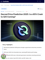 Decred Price Prediction 2025: Is a 65% Crash to $25 Coming?