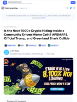 Is the Next 1000x Crypto Hiding Inside a Community Driven Meme Coin? APEMARS, Official Trump, and Greenland Shark Collide: Guest Post by DT News | CoinMarketCap