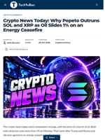 Crypto News Today: Why Pepeto Outruns SOL and XRP as Oil Slides 1% on an Energy Ceasefire - TechBullion