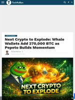 Next Crypto to Explode: Whale Wallets Add 270,000 BTC as Pepeto Builds Momentum - TechBullion