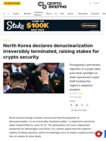 North Korea declares denuclearization irreversibly terminated, raising stakes for crypto security