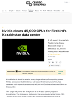 Nvidia clears 45,000 GPUs for Firebird's Kazakhstan data center