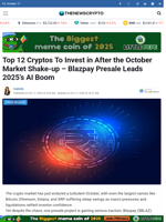 Top 12 Cryptos To Invest in After the October Market Shake-up – Blazpay Presale Leads 2025’s AI Boom