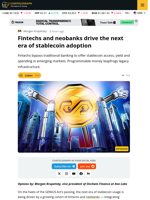 Fintechs And Neobanks Drive The Next Era Of Stablecoin Adoption