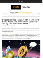 Dogecoin Price Target: $0.90–$1.10 in 45 Days, While This
New Meme Coin May 10x by This Time Next Week