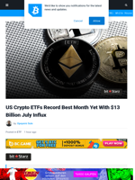 US Crypto ETFs Record Best Month Yet With $13 Billion July Influx | Bitcoinist.com