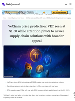 VeChain price prediction: VET seen at $1.50 while attention pivots to newer supply-chain solutions with broader appeal - CoinJournal