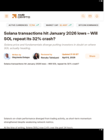 Solana transactions hit January 2026 lows – Will SOL repeat its 32% crash? - AMBCrypto