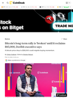 BTC long-term rally is ‘broken’ until price reclaims $85,000, Deribit executive says