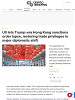 US lets Trump-era Hong Kong sanctions order lapse, restoring trade privileges in major diplomatic shift
