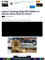Saylor's Strategy Bags $10.3 Billion in Bitcoin Gains, More to Come?