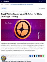Trust Wallet Teams Up with Aster for High-Leverage Trading