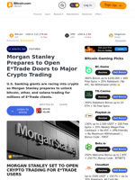 Morgan Stanley Prepares to Open E*Trade Doors to Major Crypto Trading – Featured Bitcoin News