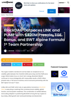 BlockDAG Outpaces LINK and PUMP with $420M Presale, TGE Bonus, and BWT Alpine Formula 1® Team Partnership | Live Bitcoin News