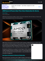 AMD Ryzen AI Powers Real-Time Voice Moderation On-Device - Blockchain.News