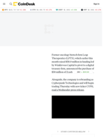 Zcash (ZEC) Surges, Leap Therapeutics (LPTX) Jumps on Winklevoss-Backed Digital Asset Treasury