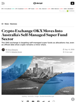 Crypto Exchange OKX Moves Into Australia's Self-Managed Super Fund Sector - Decrypt