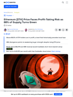 Ethereum Price Faces Profit-Taking Risk: Huge Selloff Imminent?