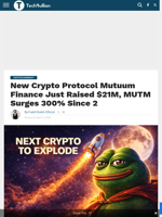 New Crypto Protocol Mutuum Finance Just Raised $21M, MUTM Surges 300% Since 2 - TechBullion