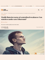 Vitalik Buterin warns of centralized weakness: Can stateless nodes save Ethereum? - AMBCrypto