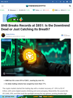 BNB Breaks Records at $851: Is the Downtrend Dead or Just Catching Its Breath?