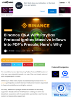 Binance Q&A With PayDax Protocol Ignites Massive Inflows into PDP’s Presale, Here’s Why | Live Bitcoin News